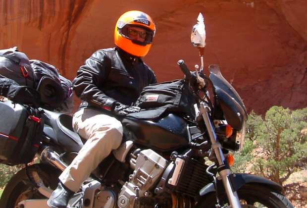 Motorcycle Loaded with Luggage