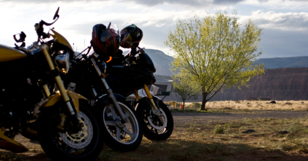 motorcycle sunset utah