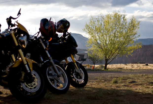 motorcycle sunset utah