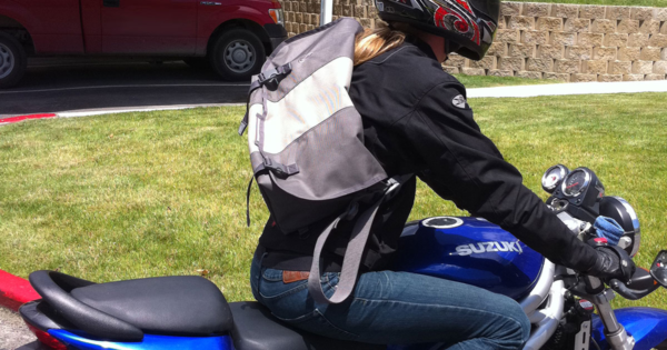 Timbuk2 Messenger bag on a motorcycle