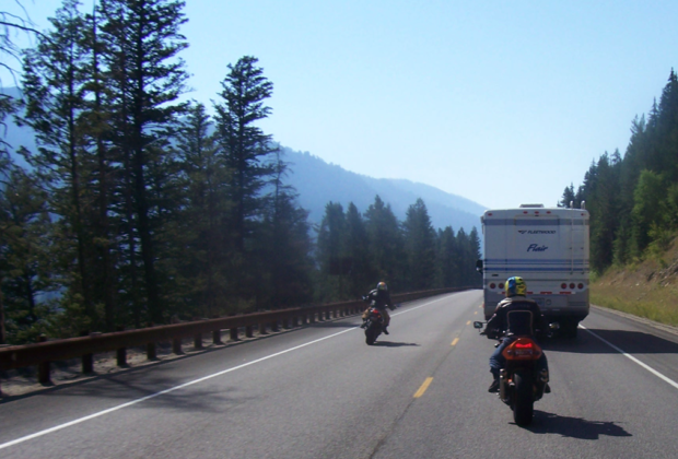 Motorcycles Overtaking slow moving traffic