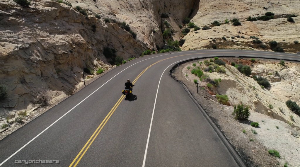 Motorcycle Entering a Corner