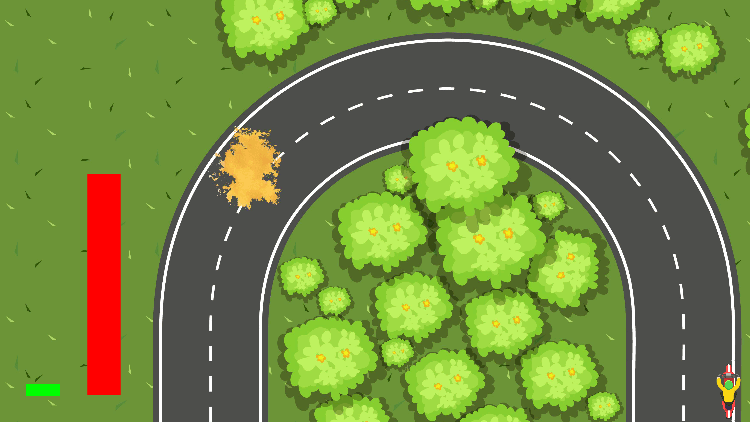Slowing to avoid something slippery in a corner