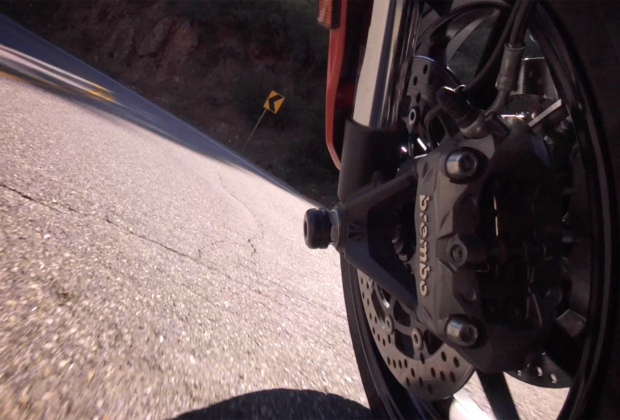 sand in a corner on a motorcycle