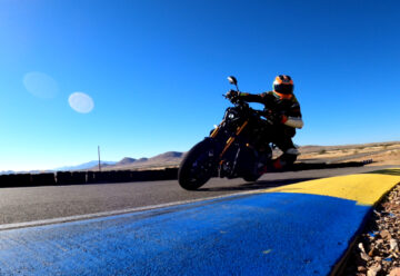 Motorcycle hitting a perfect apex