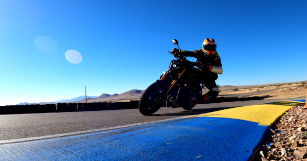 Motorcycle hitting a perfect apex