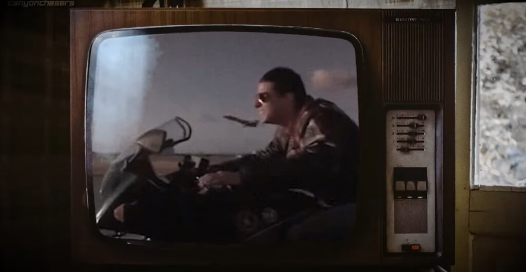 Watching Top Gun on a Vintage Television Set