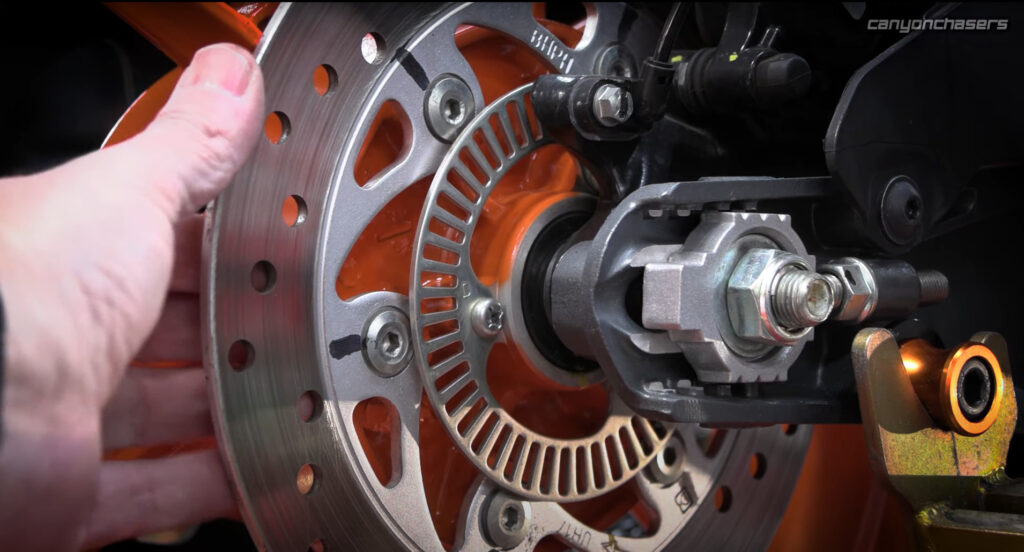 Checking motorcycle rotors for wear