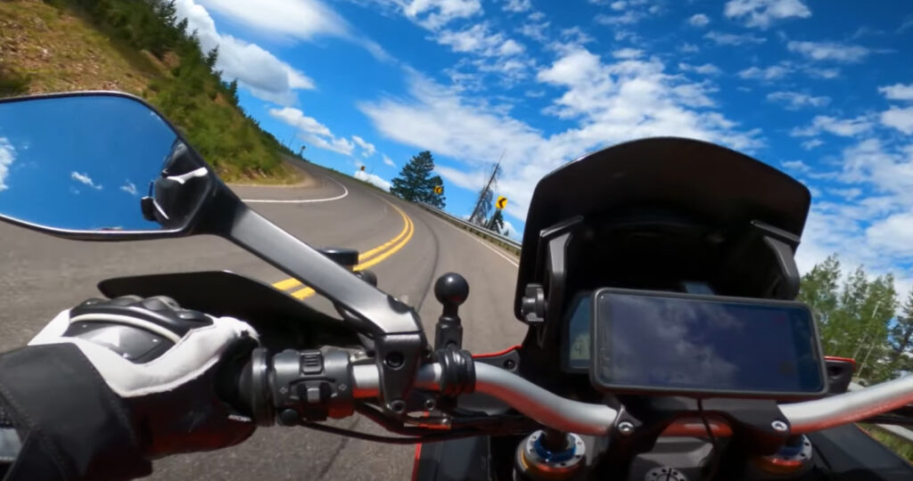 Phone on handlebars