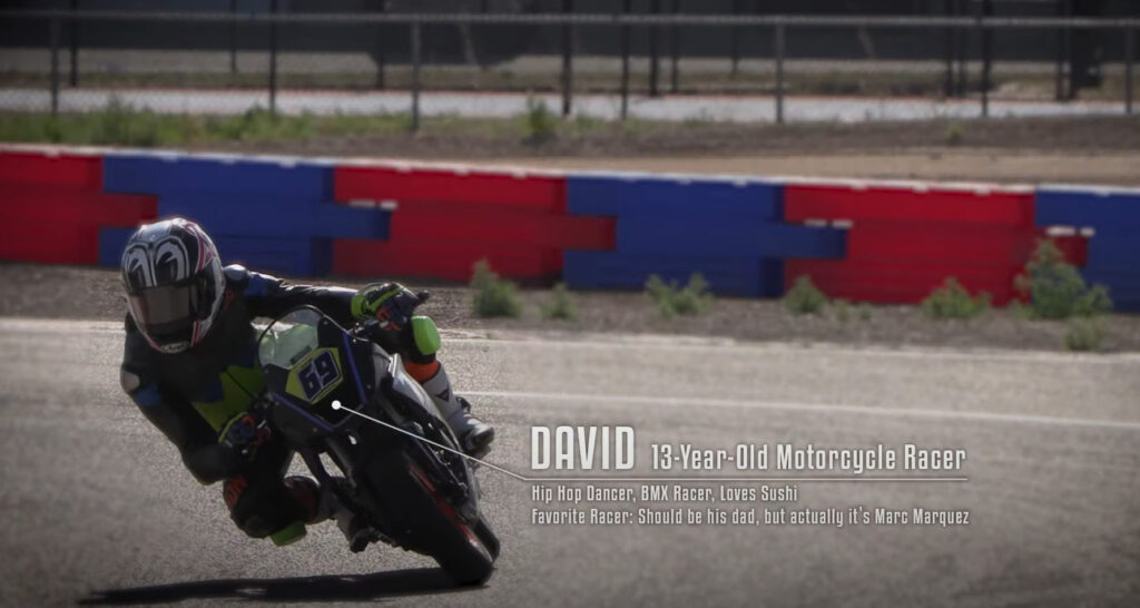 david 13-year-old motorcycle racer