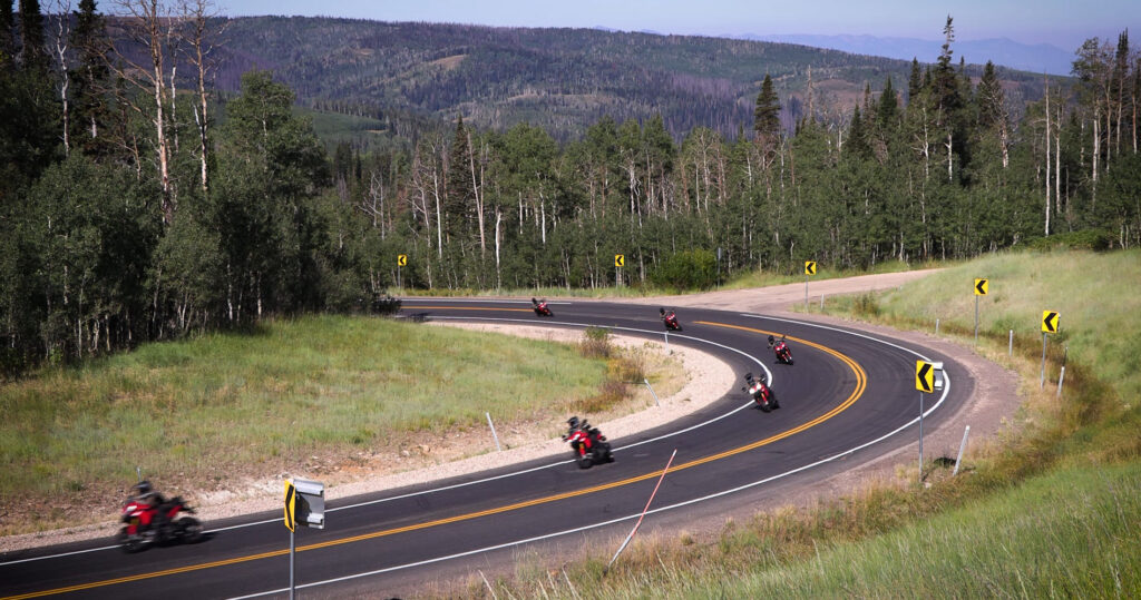 Riding the same corner on a motorcycle over and over 