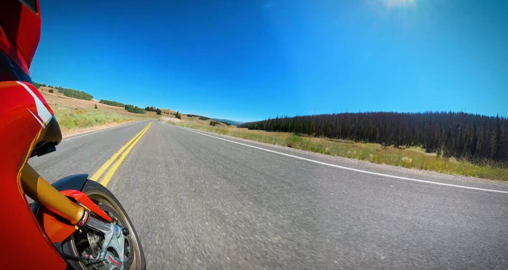 Motorcycle exiting a corner