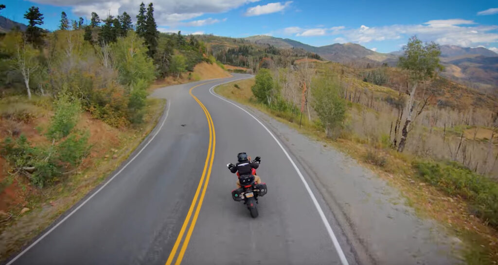 Motorcycle riding Nebo Loop in Utah