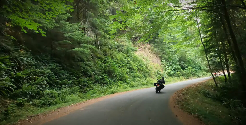 motorcycle on remote oregon road