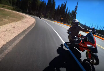 motorcycle couple riding together