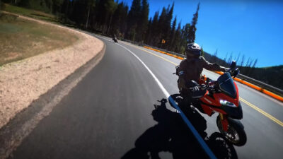 motorcycle couple riding together