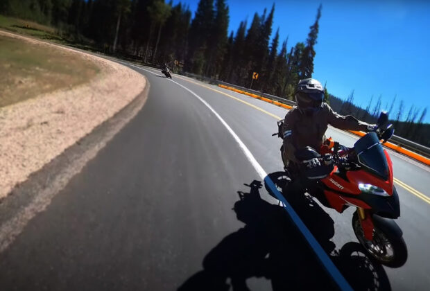 motorcycle couple riding together