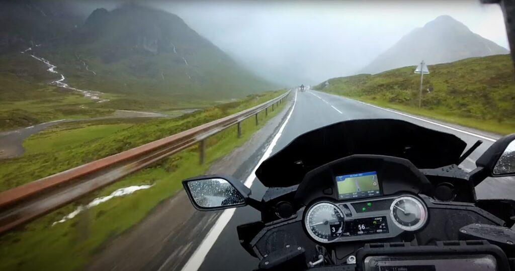 motorcycle riding in the rain in the uk