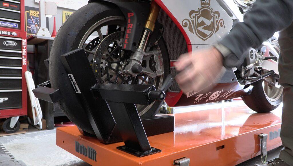 Moto Lift ML-12 Motorcycle Lift adjustable wheel chalk