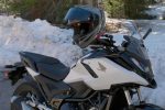 Honda NC750X parked on a canyon road