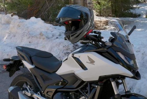 Honda NC750X parked on a canyon road