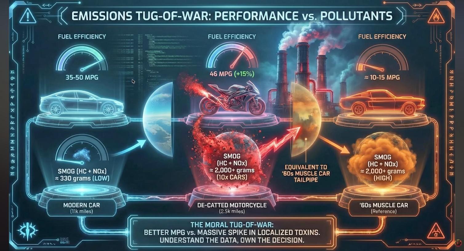 Emissions tug-of-war: better fuel economy versus a spike in localized pollutants