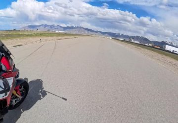 Ducati Multistrada V4 on the racetrack after the ECU flash and cat delete