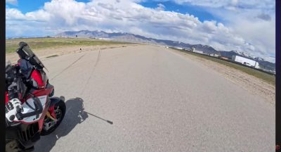 Ducati Multistrada V4 on the racetrack after the ECU flash and cat delete
