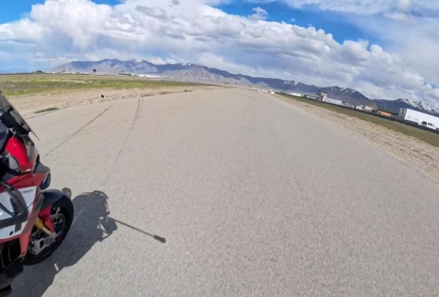 Ducati Multistrada V4 on the racetrack after the ECU flash and cat delete