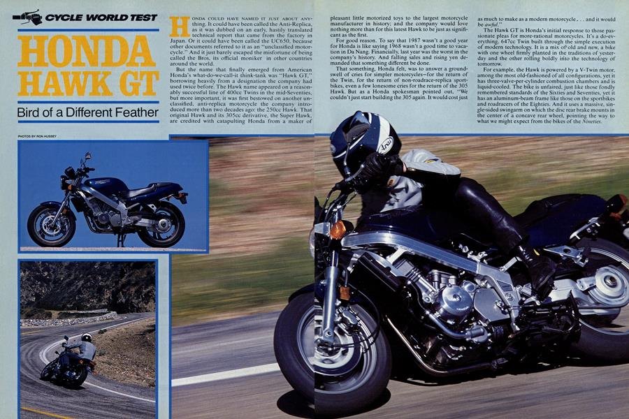 Cycle World road test feature on the Honda Hawk GT