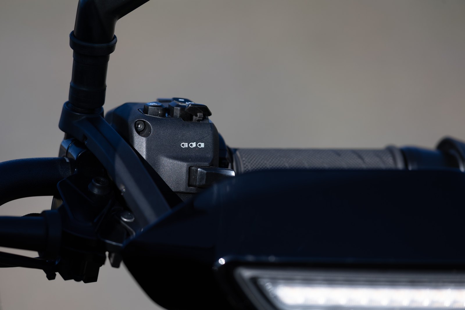 Close up of the Norton Atlas switchgear and left handlebar controls
