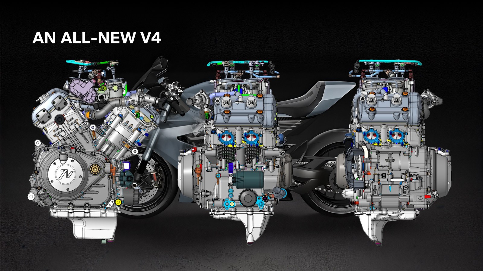 Norton's all-new 1200cc V4 engine shown in technical detail