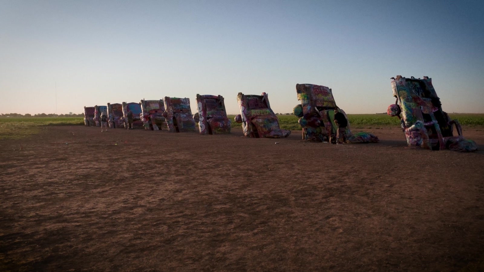 Cadillac Ranch at sunrise. Everybody films it. Nobody mentions that it is a graph.