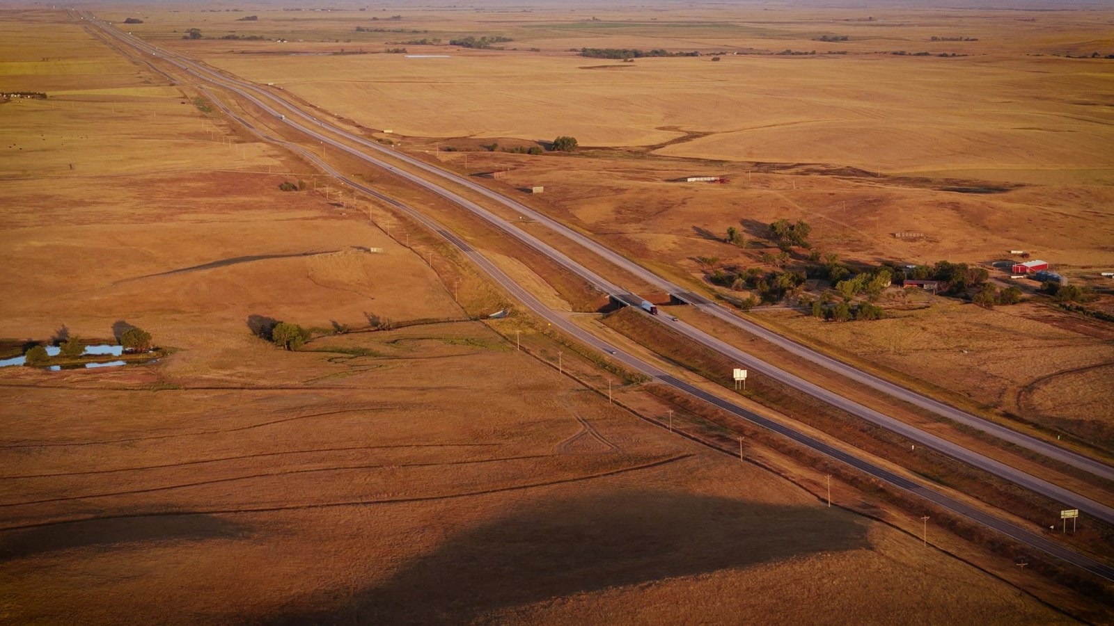 The old road and I-40, side by side, for most of the Texas panhandle.