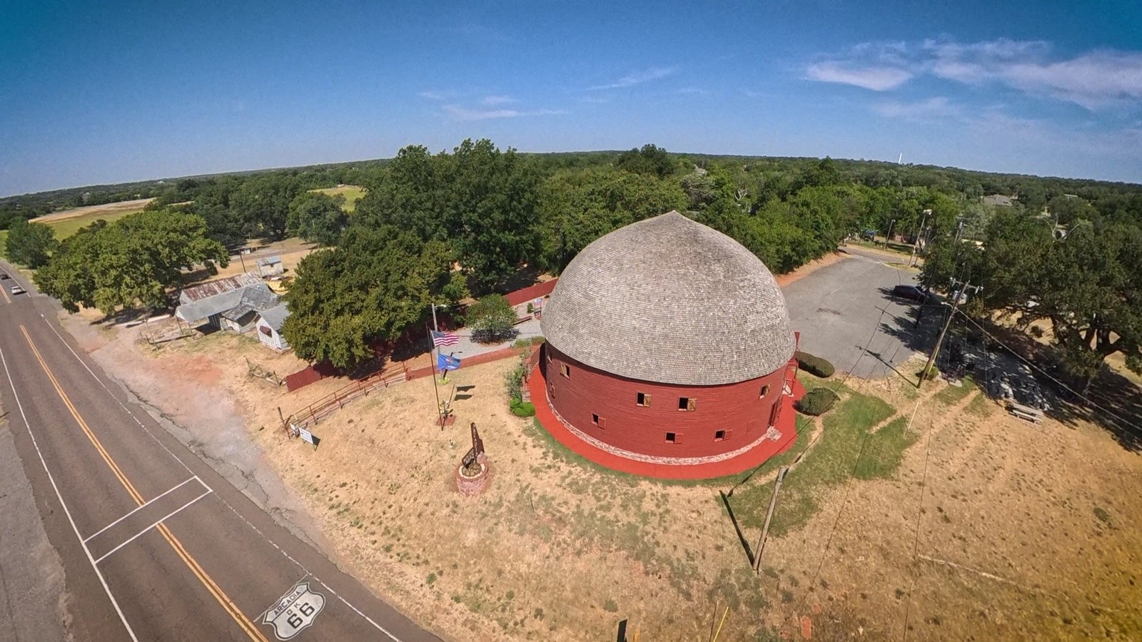 The Arcadia Round Barn, 1898. Twenty-eight years older than the road it is famous for being on.