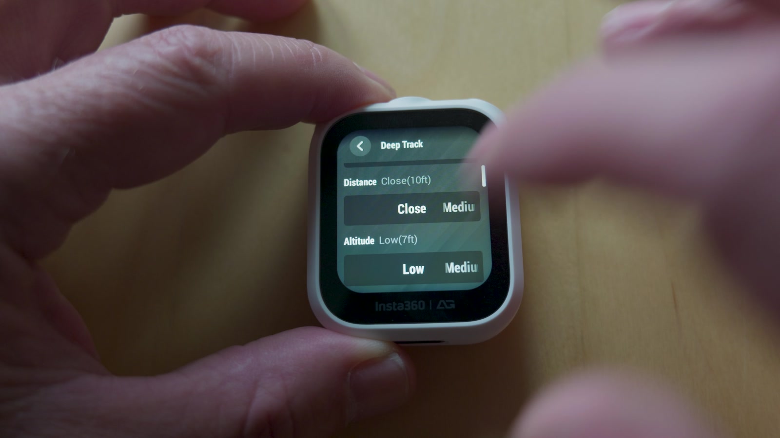 Deep Track distance and altitude settings on the Watch Remote.