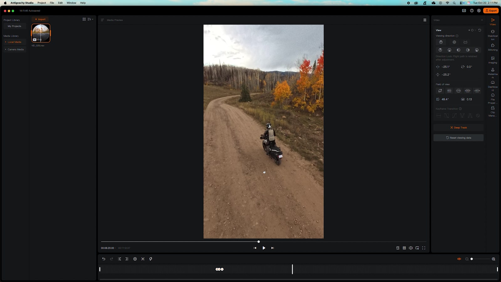 The same footage reframed vertical for social.