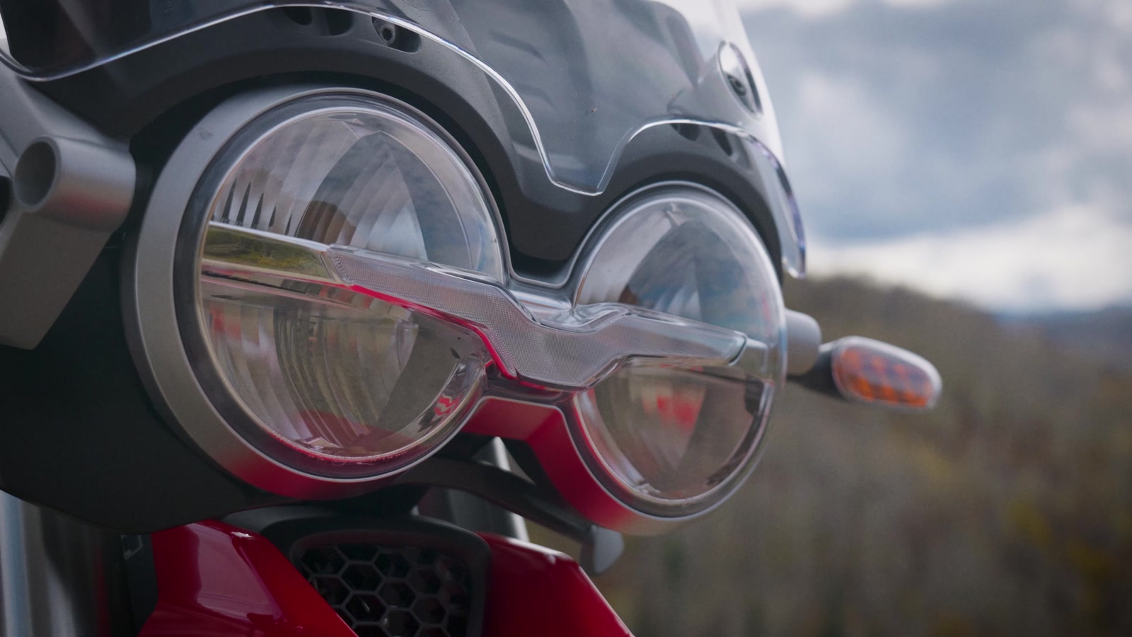 The eagle-wing shape is in the front of every Moto Guzzi headlight.